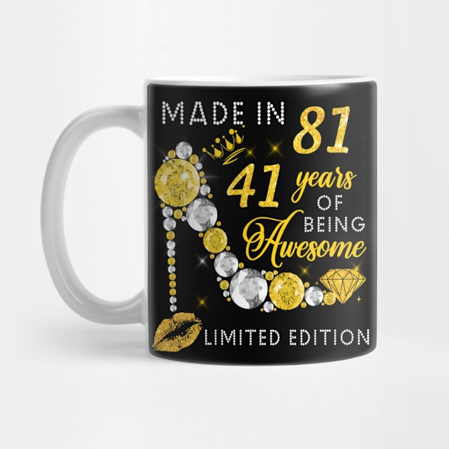 Made In 1981 Limited Edition 41 Years Of Being Awesome Jewelry Gold Sparkle by sueannharley12